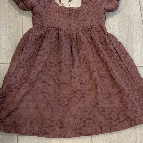 Madewell Floral Quilted Puff-Sleeve Mini Dress Size Medium Fig Multi Jacquard - Picture 7 of 11